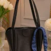 Zippered Square Sleeve Bag with Scarf Black