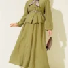 Skirt Set with Scarf and Belt
