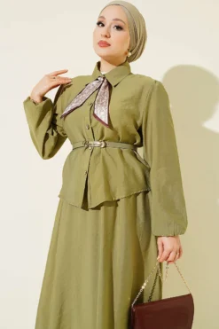 Alternative view of Skirt Set with Scarf and Belt