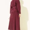 Skirt Set with Scarf and Belt Burgundy - immagine 3