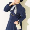 Skirt Set with Scarf and Belt Navy Blue - Image 2
