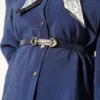 Skirt Set with Scarf and Belt Navy Blue - Image 4