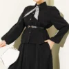 Skirt Set with Scarf and Belt Black - Image 2