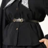 Skirt Set with Scarf and Belt Black - Image 4