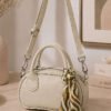 Rectangular Mini Bag with Scarf Beige