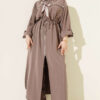 Zipped Modal Long Tunic Set with Scarf Mink - Imagen 2