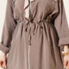 Zipped Modal Long Tunic Set with Scarf Mink - Imagen 4