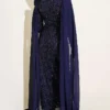 Dress with Sequin and Rose Accessory Navy Blue - Image 3