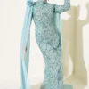 Dress with Sequin and Rose Accessory Mint