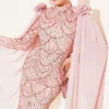 Dress with Sequin and Rose Accessory Powder Pink - Image 2