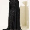 ⁦Dress with Sequin and Rose Accessory Black⁩ - الصورة ⁦3⁩