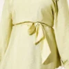 Rose Brooch Detailed Waist-Tie Tunic Hazel - Afbeelding 4
