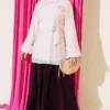 Rose Brooch Detailed Waist-Tie Tunic Pink - Image 2