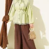 Lace Detail Ankle-Banded Shirt Hazel - Image 2