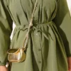 ⁦Gathered Chest Shirt Khaki⁩ - الصورة ⁦4⁩