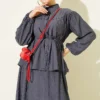 Belted Two-Piece Set with Gathered Bust - Image 2