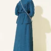 Belted Two-Piece Set with Gathered Bust Petrol – Bild 3