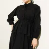 Belted Two-Piece Set with Gathered Bust Black – Bild 2