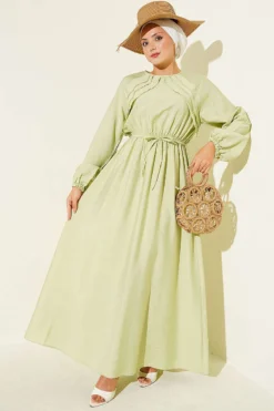 Ruffle Detail Belted Dress