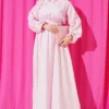 Ruffle Detail Belted Dress Pink