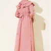 Ruffled Breast Tie Dress Powder Pink – Image 3