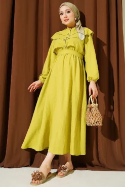 Ruffled Breast Tie Dress
