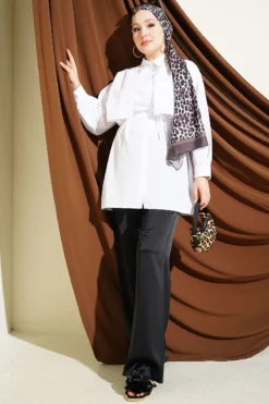 Alternatieve weergave van Shirt with Chest Panel and Ties White