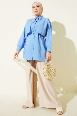 Alternatieve weergave van Shirt with Chest Panel and Ties Blue
