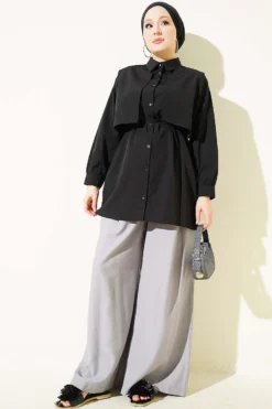 Alternatieve weergave van Shirt with Chest Panel and Ties Black