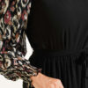 Balloon Sleeve Printed Chiffon Dress Burgundy – Bild 4