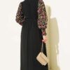 Balloon Sleeve Printed Chiffon Dress Latte – Bild 3