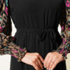 Balloon Sleeve Printed Chiffon Dress Latte – Bild 4