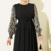 Balloon Sleeve Printed Chiffon Dress Leopard - Afbeelding 2