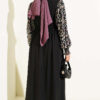 Balloon Sleeve Printed Chiffon Dress Purple - Afbeelding 3