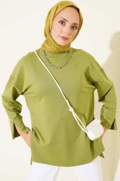Wide Sleeve Slit Detail Tunic Hazel