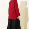 Wide Sleeve Slit Detail Tunic Burgundy – Image 3