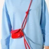 Wide Sleeve Slit Detail Tunic Blue – Image 4