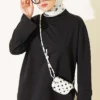 Wide Sleeve Slit Detail Tunic Black