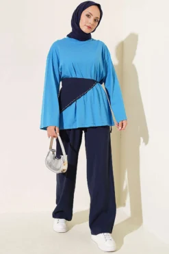 Alternative view of Wide Sleeve Basic Tunic Blue