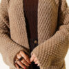 Oversized Pocket Long Knit Cardigan Mink - Image 4