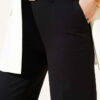 Wide Leg Belted Fabric Trousers Black – Bild 4