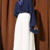 Wide Pleated Pocket Skirt Pants Ecru – Image 3