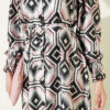 Geometric Pattern Satin Dress Mint - الصورة 4