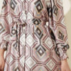 Geometric Pattern Satin Dress Powder Pink - immagine 4