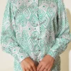 Geometric Ethnic Patterned Shirt Green - Imagen 4
