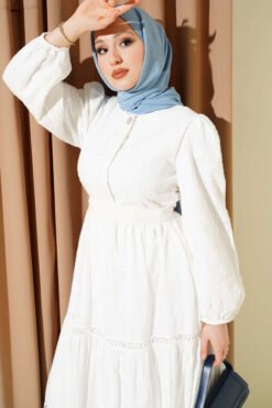Alternative view of Hidden Button Belted Dress White