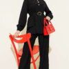 Belted Gold Buckle Tied Lounge Set Black - Afbeelding 7