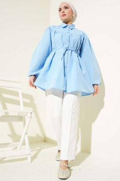 Alternative view of Gathered Chest Shirt Blue