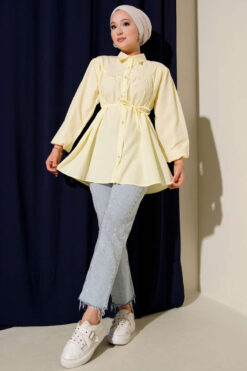 Alternative view of Gathered Chest Shirt Yellow