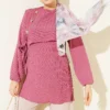 Side-Tied Tunic with Gold Accents Rose Dust